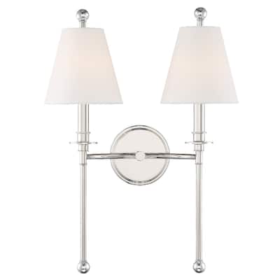Riverdale 2 Light Polished Nickel Wall Mount - 15'' W x 14.5'' H x 7'' D