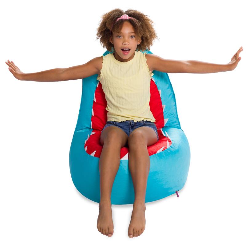 Shark Filled Bean Bag Chair or Cover Only for Toddlers and Kids, Large 30"