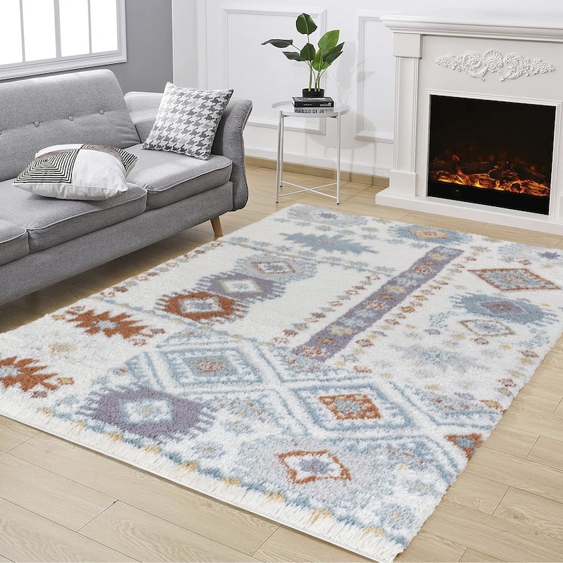 Loft Shag GC_CZY1007 Ivory Shaggy Area Rug