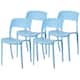 Modern Molded Plastic Outdoor Dining Chair with Open Curved Back