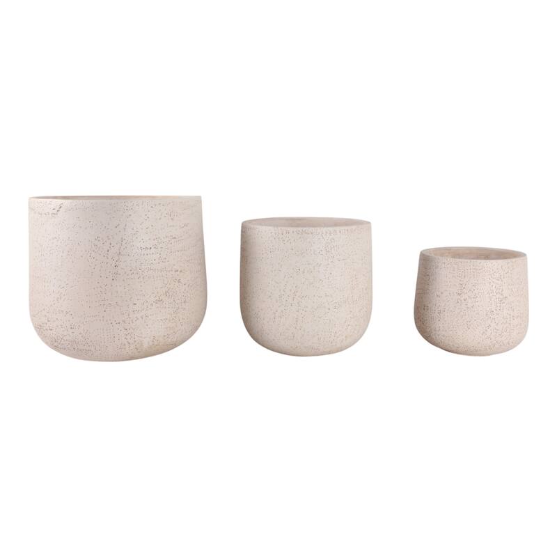 Polyresin Carved Planters Set of 3 - 11" - 14"