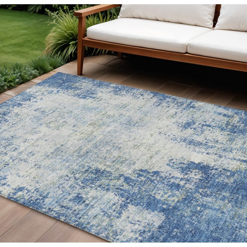 HomeRoots Abstract Transitional Rectangle Outdoor Rug