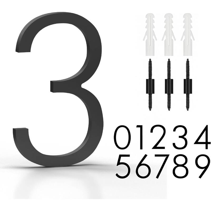 Mega Handles Modern Metal House Numbers | Heavy Duty Outdoor Address Digits | Easy to Install, Floating or Flush Mount Design
