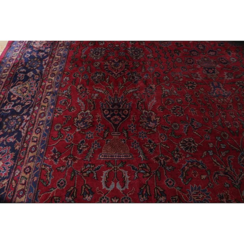 14x21 Oversize Hand Knotted Wool Wine Red Agra Traditional Deep Rug - 14' x 21'