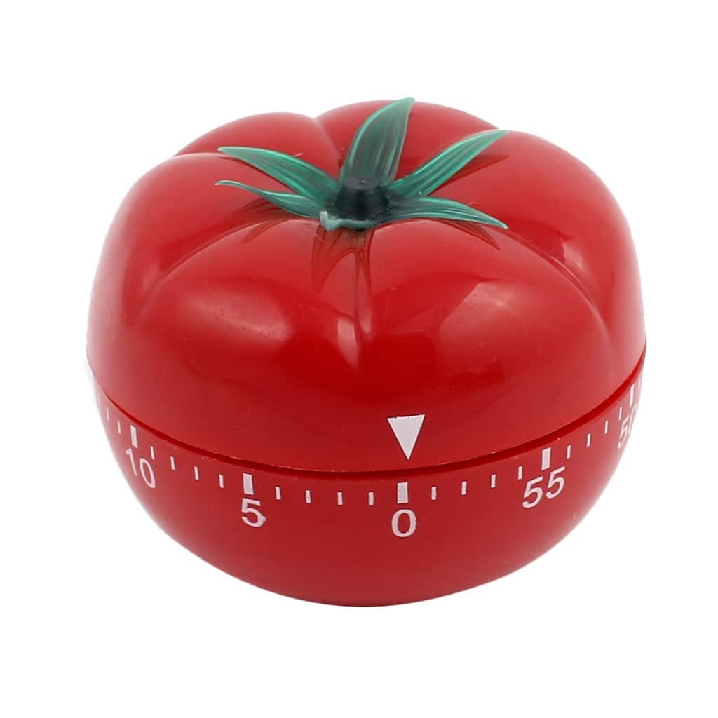 2.5x2.5x1.7-Inch 60 Minutes Mechanical Kitchen Tomato Timers Durable Plastic - Red