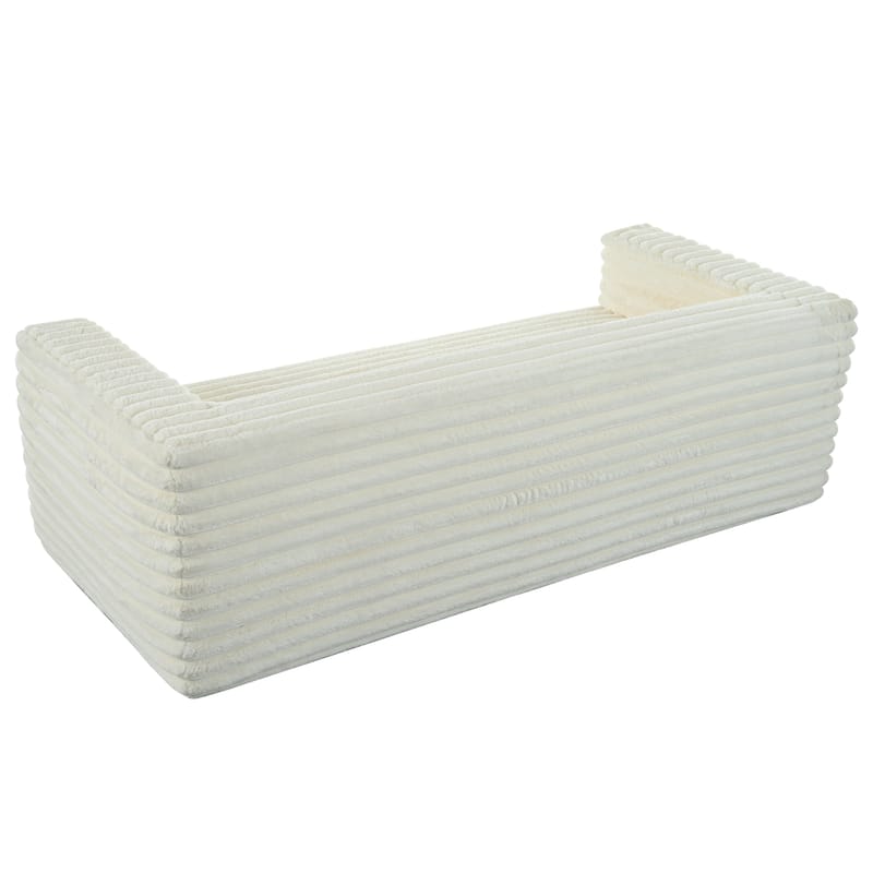 Luxury 89" Corduroy Sofa with Square Arms - No Assembly Required, Ultra-Soft 3-Seat Couch for Living Room and Apartment