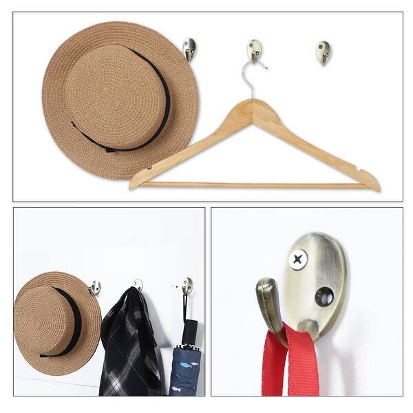 Shop 5pcs Wall Hooks Zinc Alloy Hook Coat Towel Diy Hanger W Screws Bronze Tone Bronze Tone Overstock 28849595