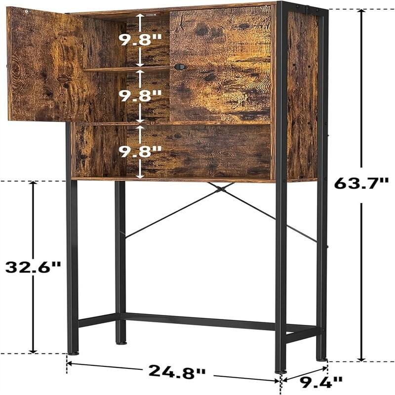 Over The Toilet Storage - 9.4"D x 24.8"W x 63.7"H