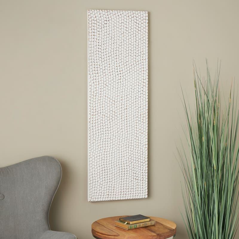 Wooden Geometric Handmade Abstract Spotted Panel Wall Decor - White - Roche River Decor