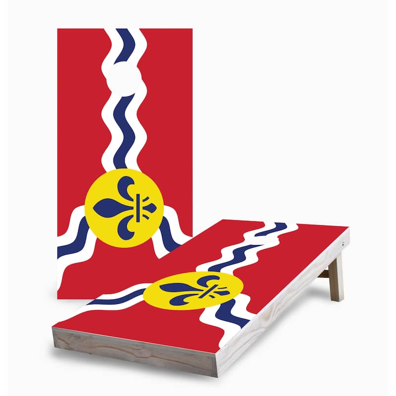 St Louis City Flag Corn Hole Board Set with Carry Case - 16 Years and Up