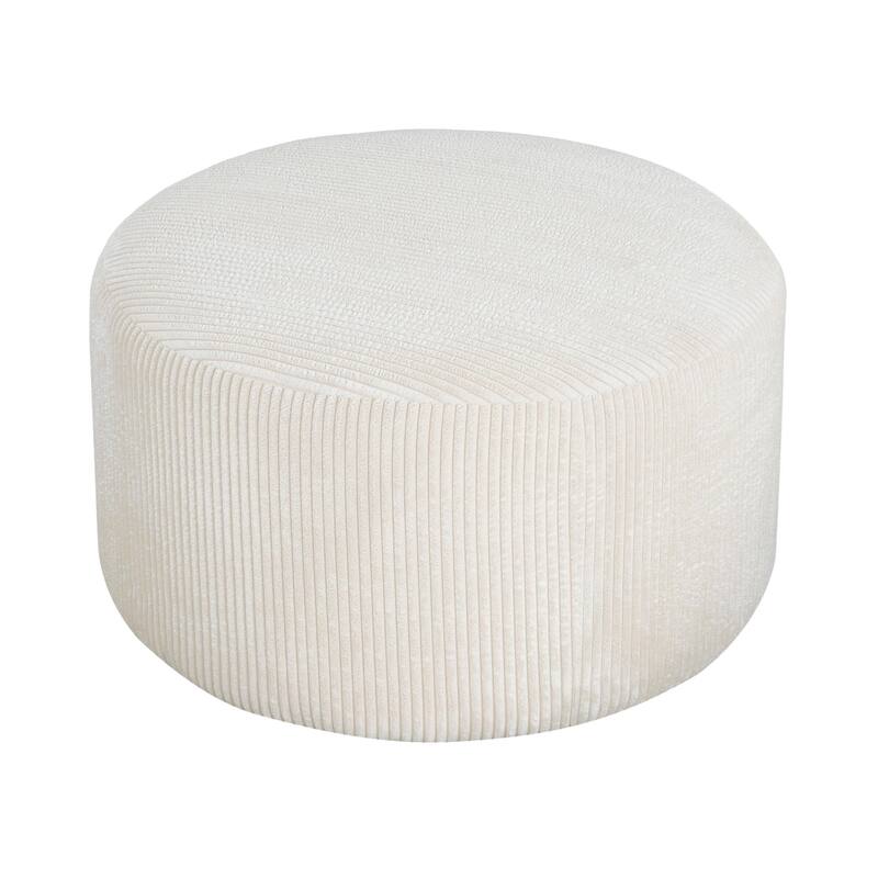 Upholstered round footstool