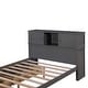 preview thumbnail 11 of 22, Full Platform Bed with 2-Drawers, Storage Headboard and Sliding Door, Grey
