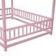 preview thumbnail 26 of 50, Full Size Wooden Bed House Bed with House Roof ,Fence Guardrails