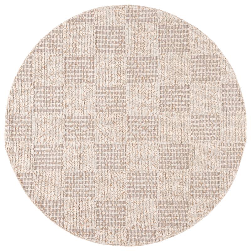 SAFAVIEH Hand-Loomed Natura Verginija Transitional Wool Rug - 6' Round - Brown/Ivory