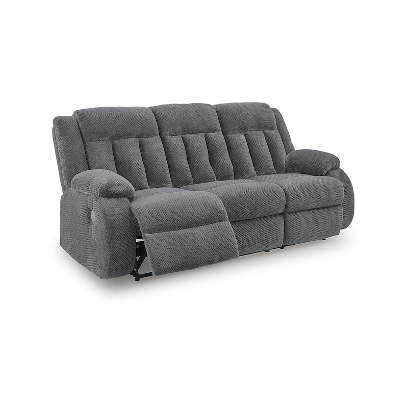 Signature Design by Ashley Free Wake Power Reclining Sofa with Drop Down Table - 85"W x 40"D x 40"H