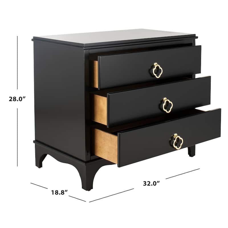 SAFAVIEH Karyn Nightstand - Black / Brass
