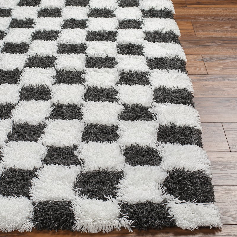Livabliss Sibari Modern Checkered Plush Area Rug