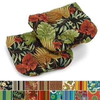19-inch Rounded Back Indoor/Outdoor Chair Cushions (Set of 2) - 19" x ...