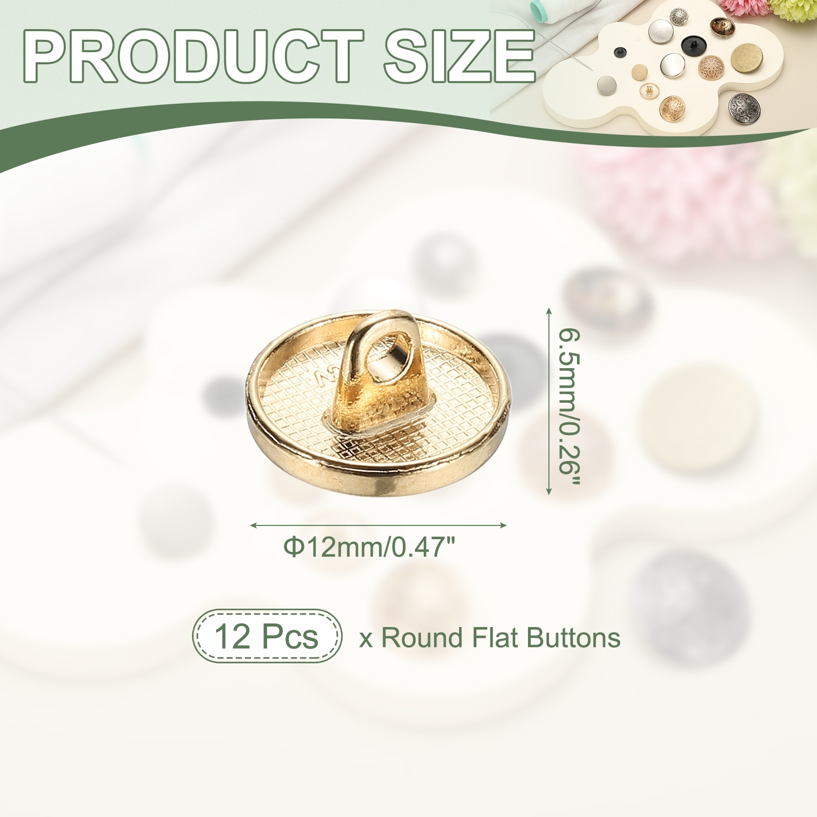 Metal Round Flat Buttons, Alloy Shank Round Shaped Sewing Buttons - Fitting for (Men - Women - Coat)