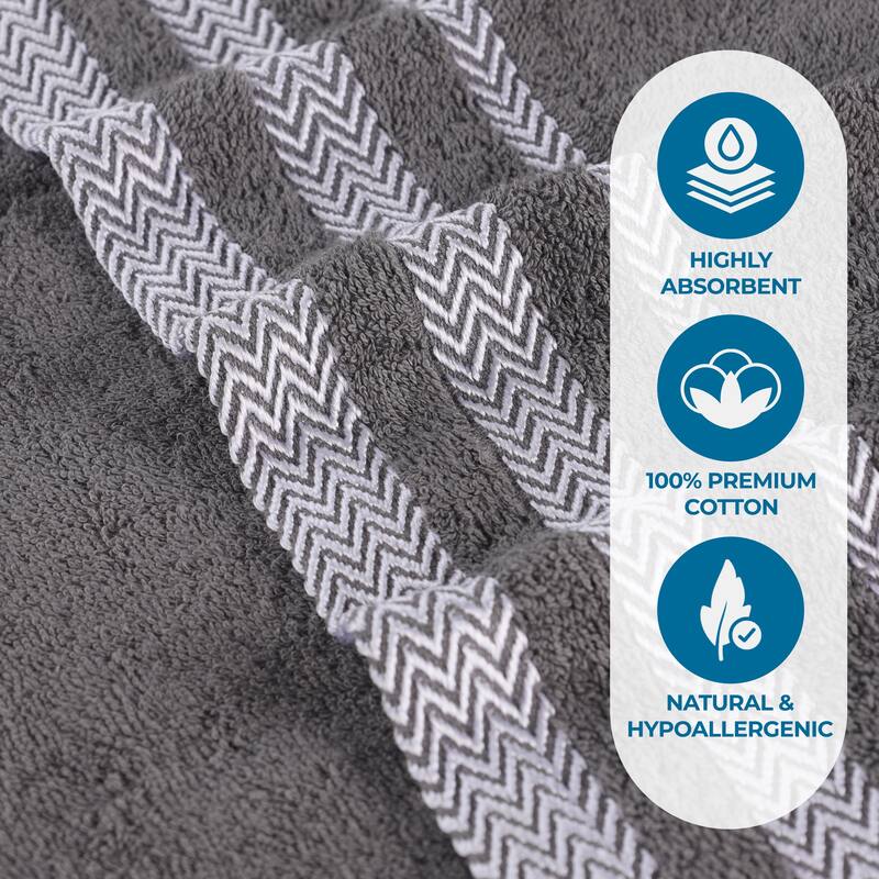 Superior Hays Cotton Absorbent Medium Weight Bath Towels, Set of 2