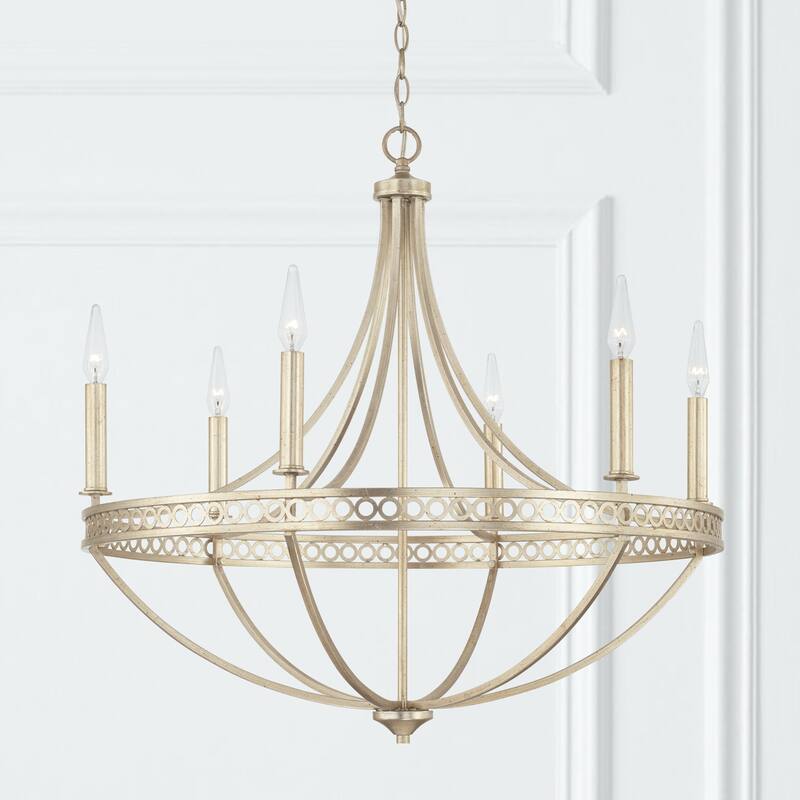 Isabella 30.25" 6-light Winter Gold Chandelier