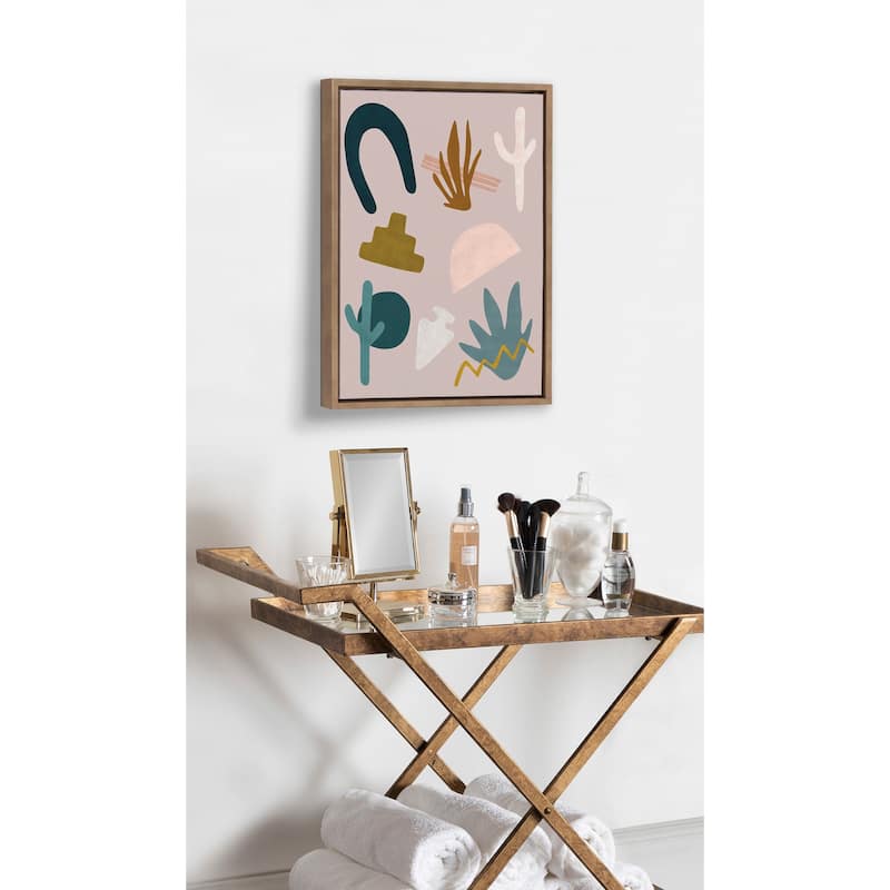 Kate and Laurel Sylvie Desert Shapes Framed Canvas by Sarah Eisenlohr