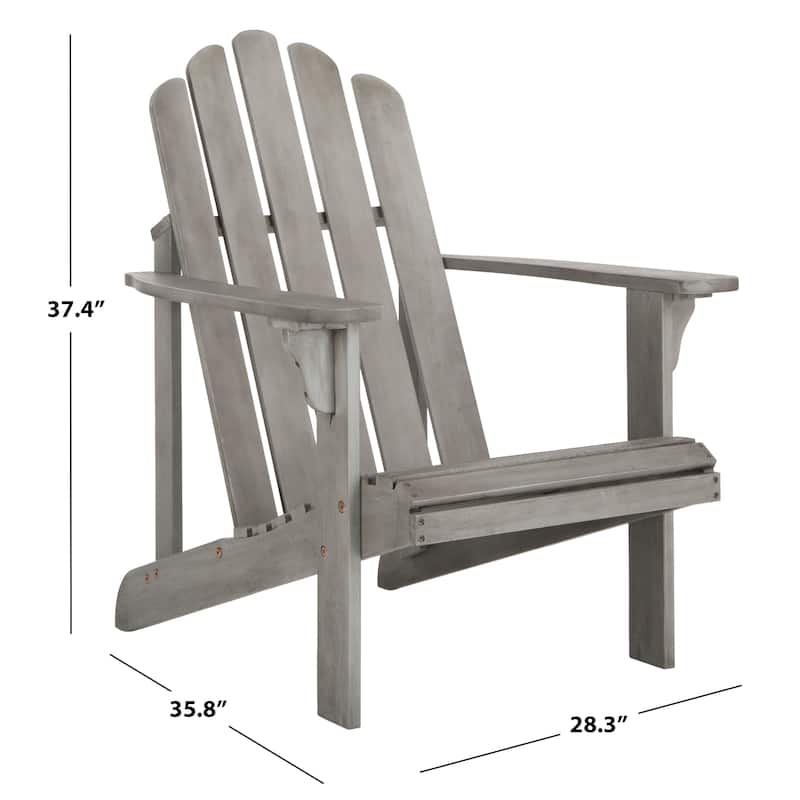 SAFAVIEH Topher Grey Wash Adirondack Chair - 28.3" W x 35.8" D x 37.4" H