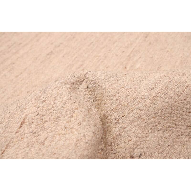 ECARPETGALLERY Flat-Weave Nevada Beige Wool Kilim - 8'0 x 9'10