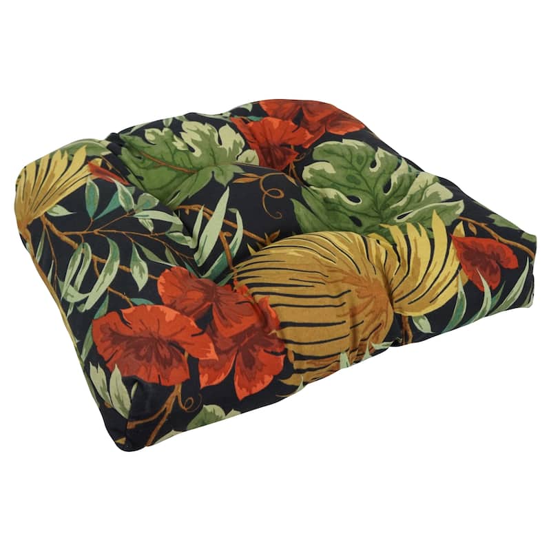 19-inch Rounded Back Indoor/Outdoor Chair Cushions (Set of 2) - 19" x 19"