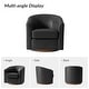preview thumbnail 8 of 49, HULALA HOME Althea Modern Genuine Leather Swivel Barrel Chair with Solid Wood Base