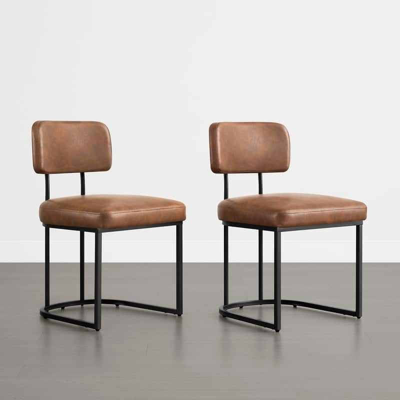 Spruce & Spring Arthur Dining Chair Set with Brass or Black Frame