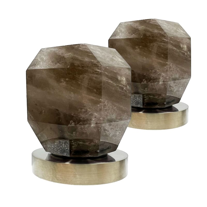 Modern Widespread 3 Hole, 2-handle Bathroom Faucet with Dark Rock Crystal Handles