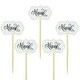 preview thumbnail 1 of 4, 50 White 5" Bamboo Thank You Tags with Sustainable Skewers Picks White