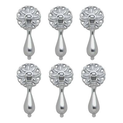 Cabinet Pulls Chrome Daisy Teardrop 2 3/4 Pack of 6 Renovators Supply