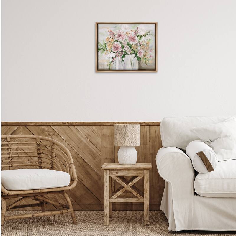 Stupell Country Style Floral Assortment Framed Floater Canvas Wall Art Design By Kristen Brockmon