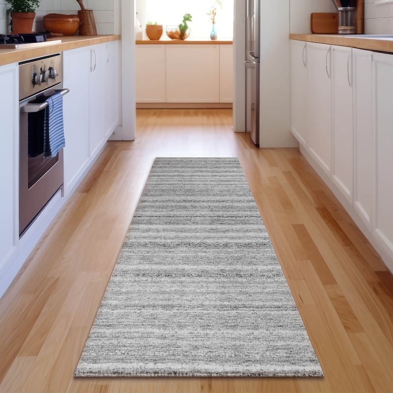 Premium Washable Super Soft Stripe Mayfield Rug - Gray - 2' 3" x 7' 6" - Runner