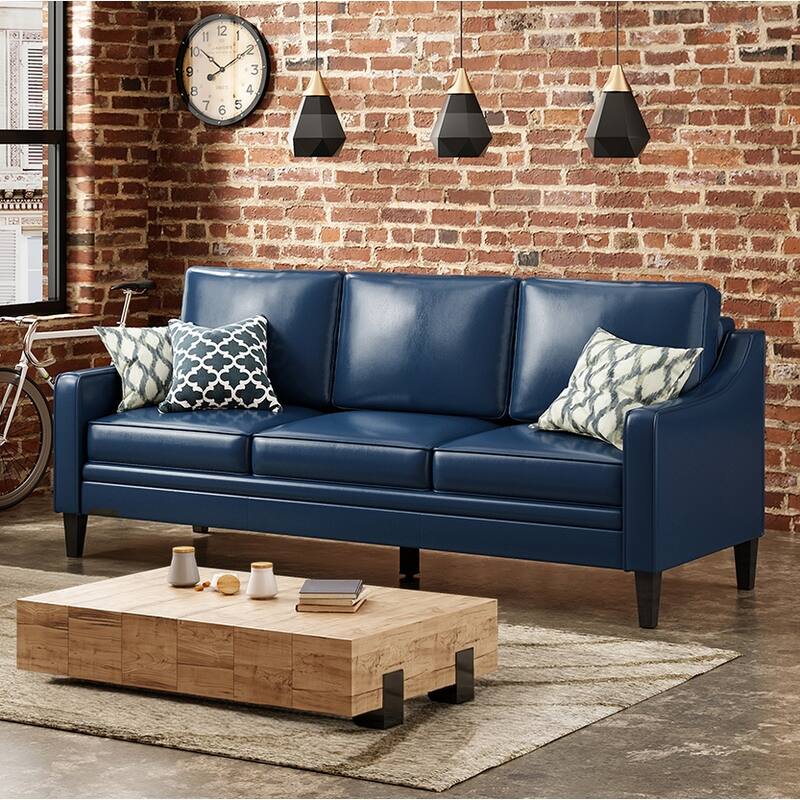 78.75'' Slipcovered Faux Leather Sofa