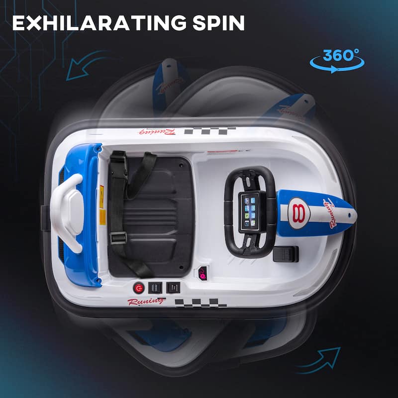 Aosom Bumper Car for Kids, 360° Rotation 6V Electric Ride on Bumper