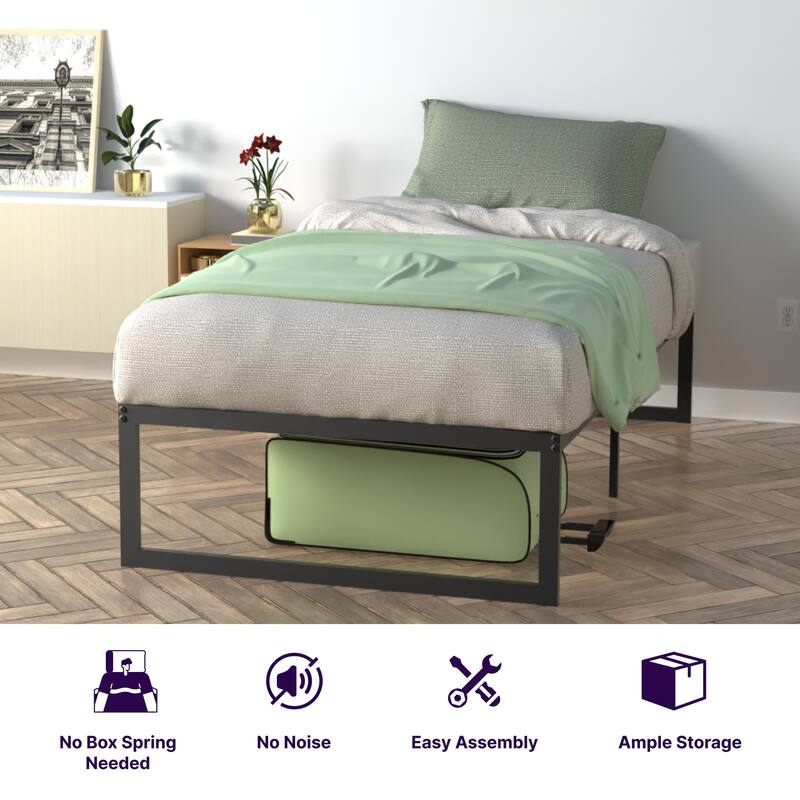 NapQueen Alpha 14" Height Metal Platform Bed Frame