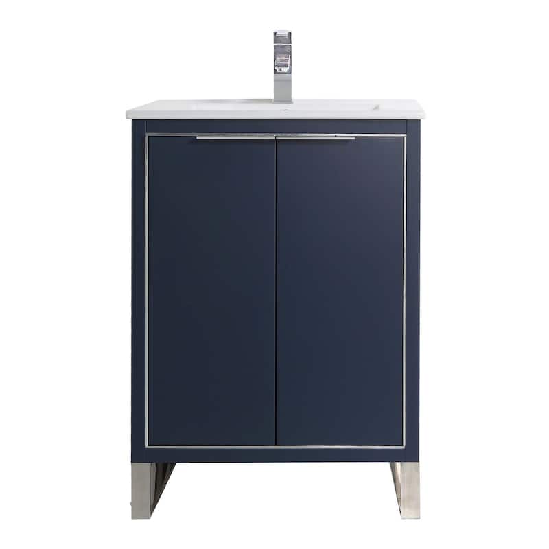 Fine Fixtures Opulence Collection Bathroom Vanity with White Ceramic Sink