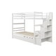 preview thumbnail 25 of 25, Elegant Twin over Twin Bunk Beds With Twin Trundle, Stairway Storage Function, Sturdy Ladder and Full-length Guardrails, Grey