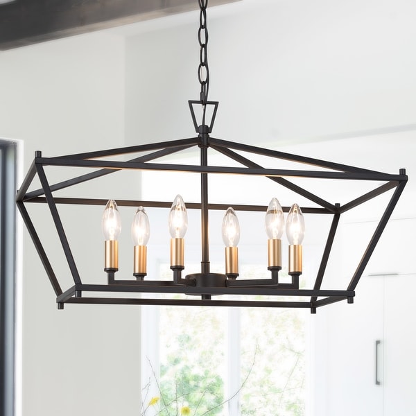 Shop Modern Farmhouse 6-lights Linear Island Chandelier ...