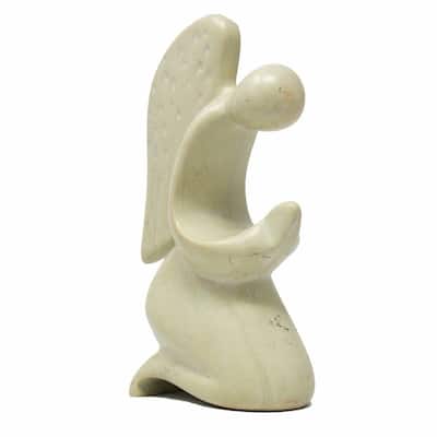 Handmade Praying Angel Soapstone Sculpture