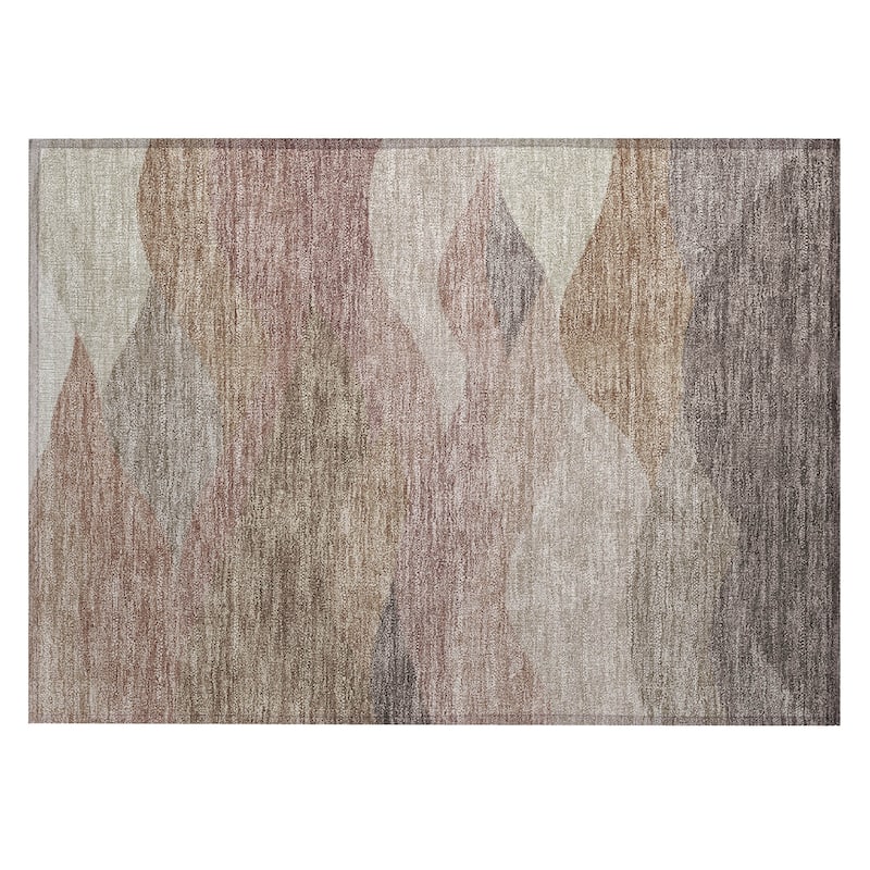 Machine Washable Indoor/ Outdoor Modern Horizon Chantille Rug