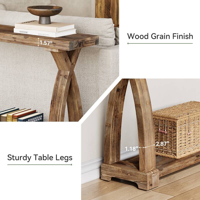 63" Solid Wood Entryway Table