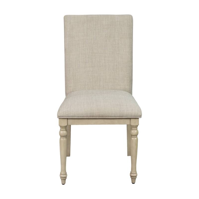 Upholstered Dining Chair with Turned Wood Legs Set of 2