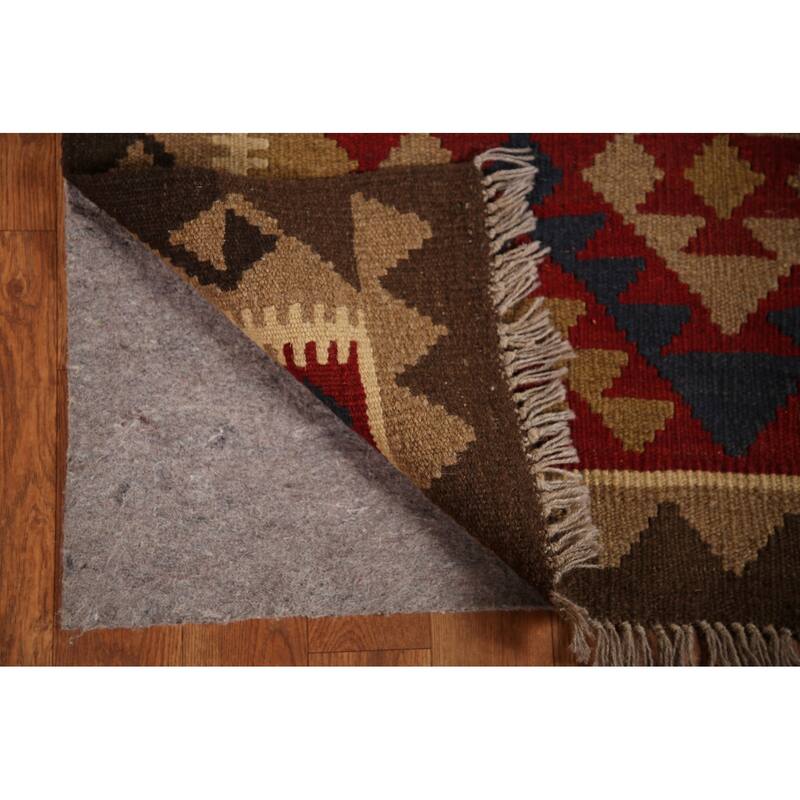 Reversible Kilim Area Rug Hand-woven Multi-Color Wool Foyer Carpet - 3'0" x 5'2"