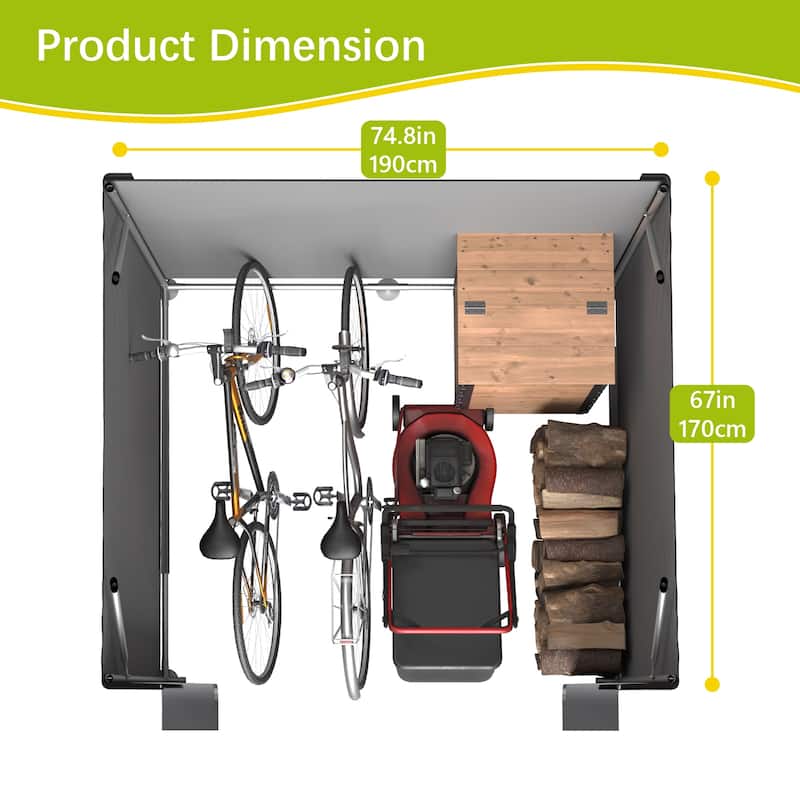 GDFStudio - Multi-Purpose Outdoor Shelter Waterproof & UV-Resistant with Roll-Up Doors