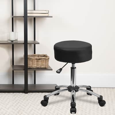 Backless Adjustable Multi-Purpose Ergonomic Stool With Chrome Base