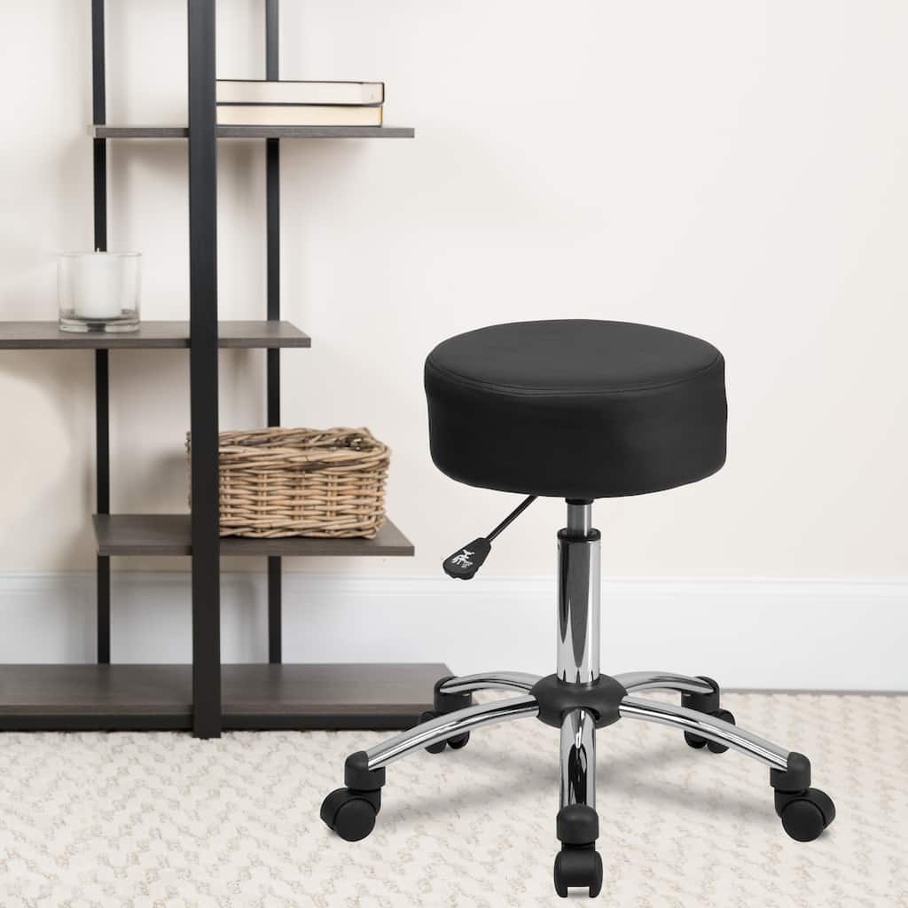 Backless Adjustable Multi-Purpose Ergonomic Stool With Chrome Base